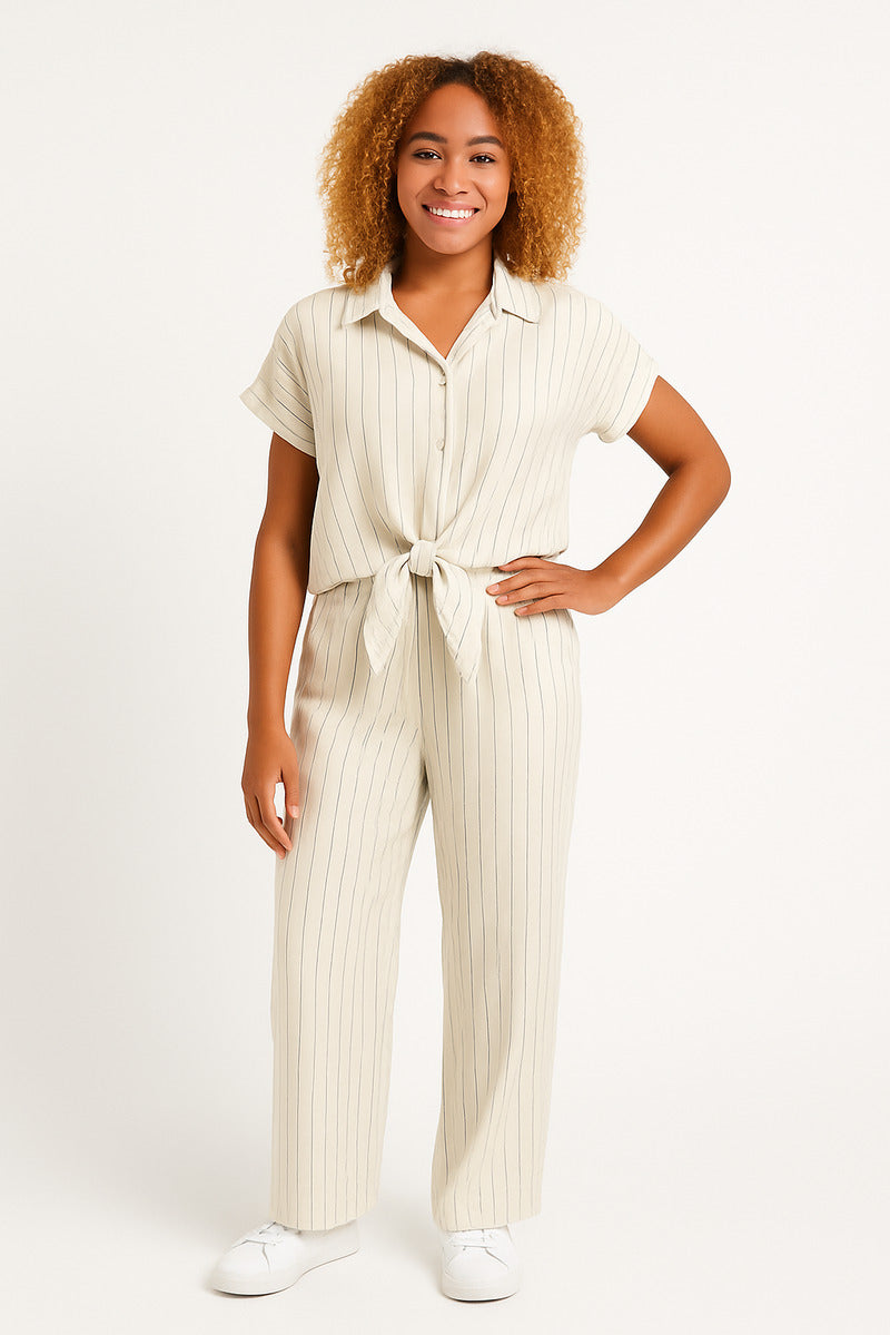 Premium Striped Lounge Co-ord Set – Effortless Elegance