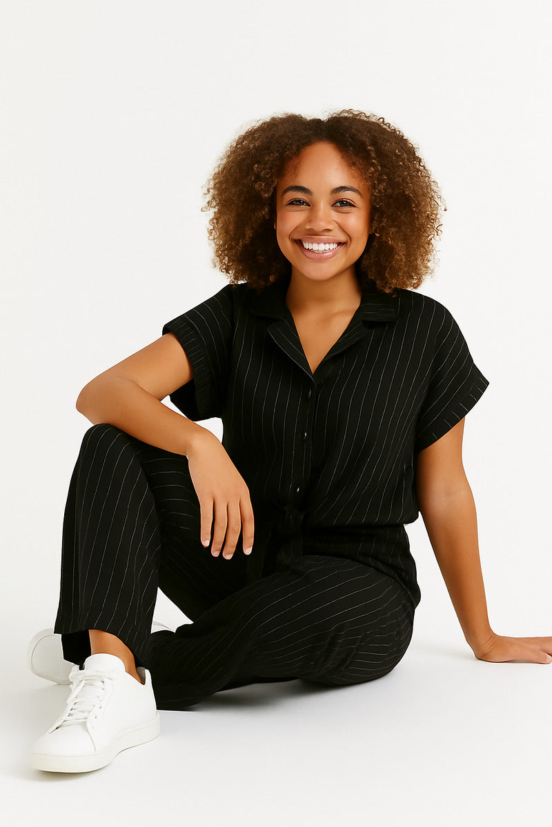 Premium Striped Lounge Co-ord Set – Effortless Elegance