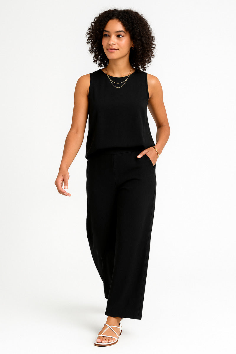 Chic Linen-Feel Two-Piece Set 1+1 Free
