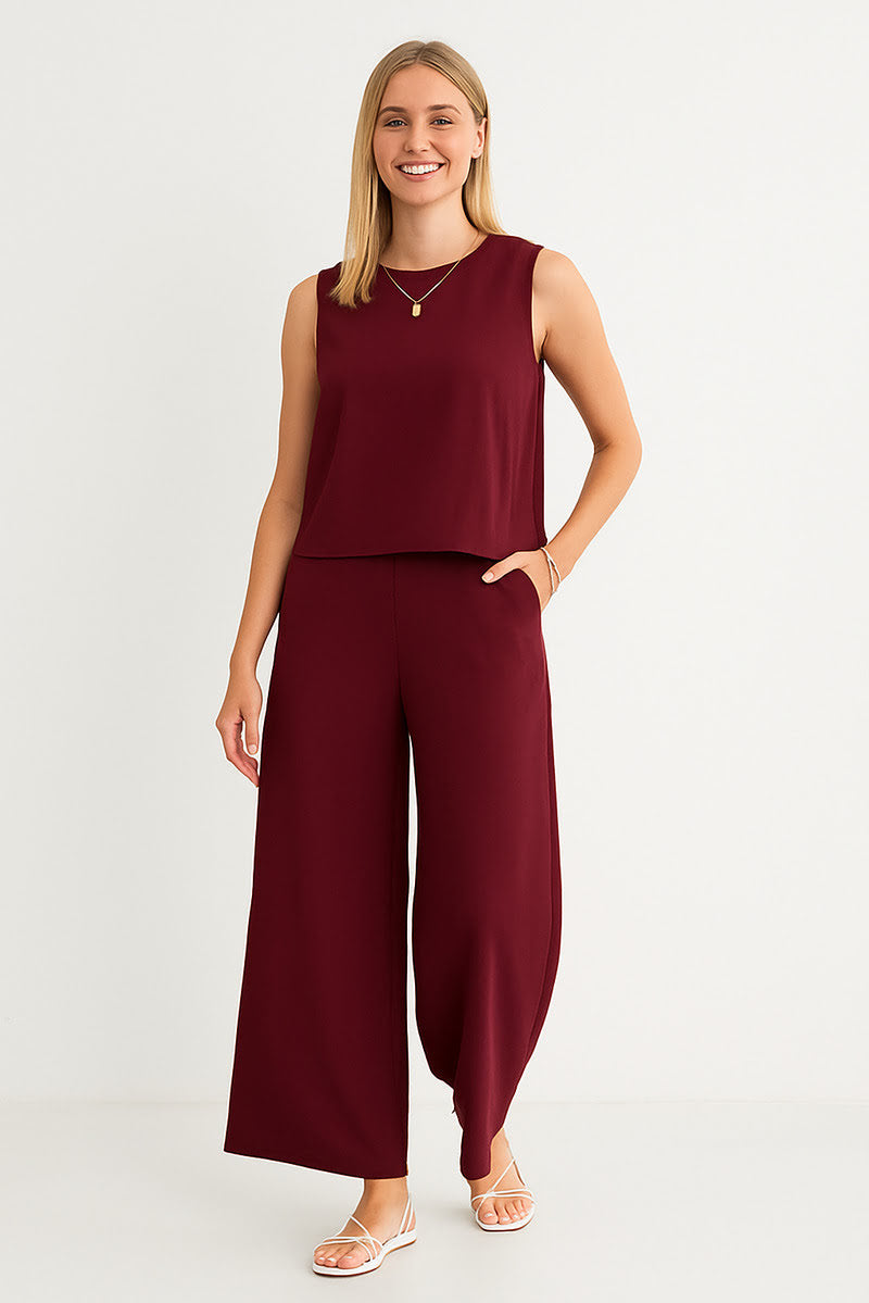 Chic Linen-Feel Two-Piece Set 1+1 Free