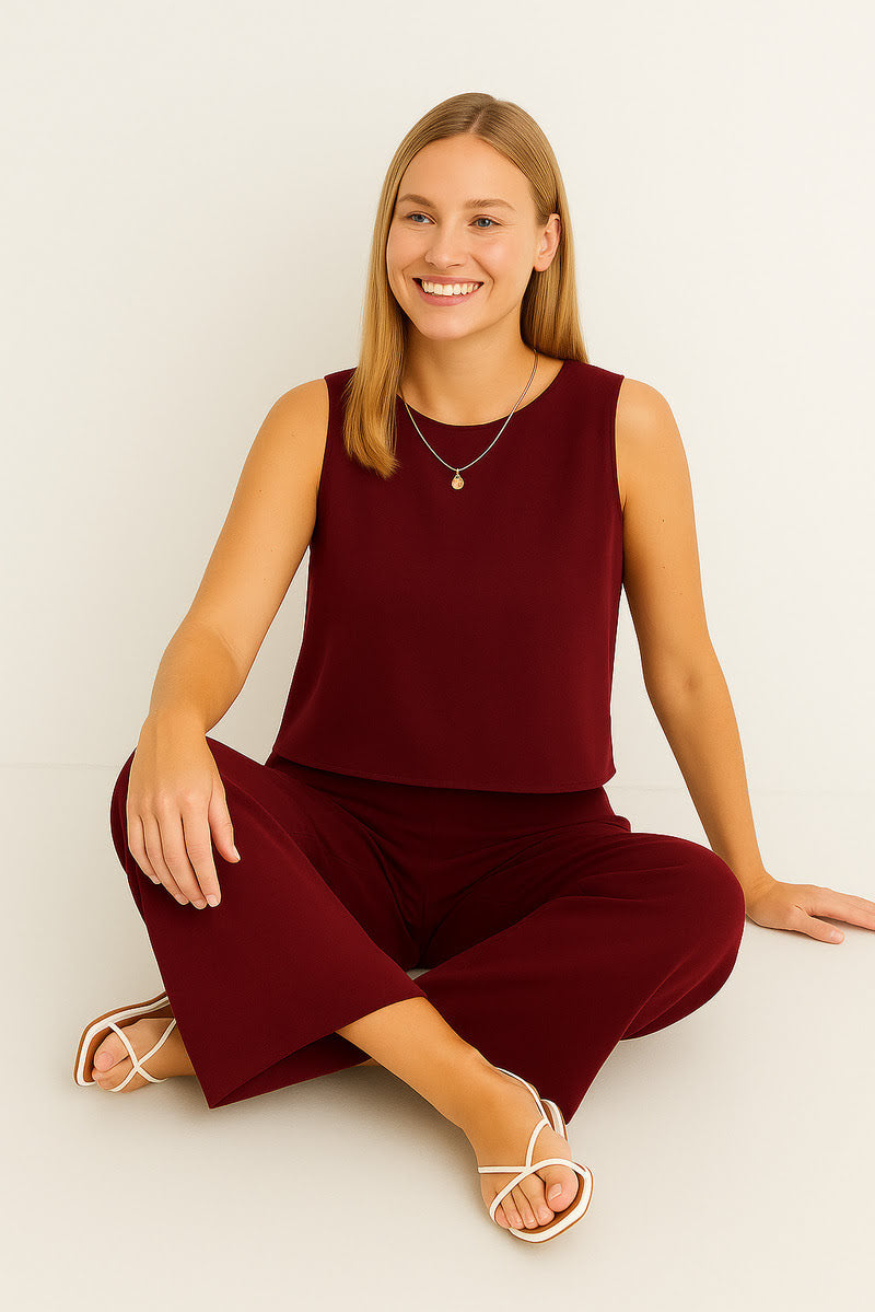 Chic Linen-Feel Two-Piece Set 1+1 Free