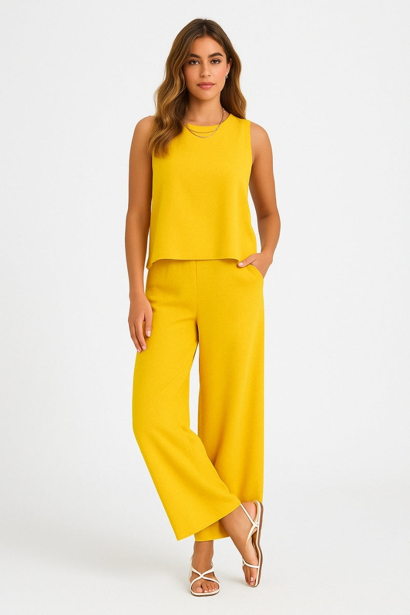 Chic Linen-Feel Two-Piece Set 1+1 Free