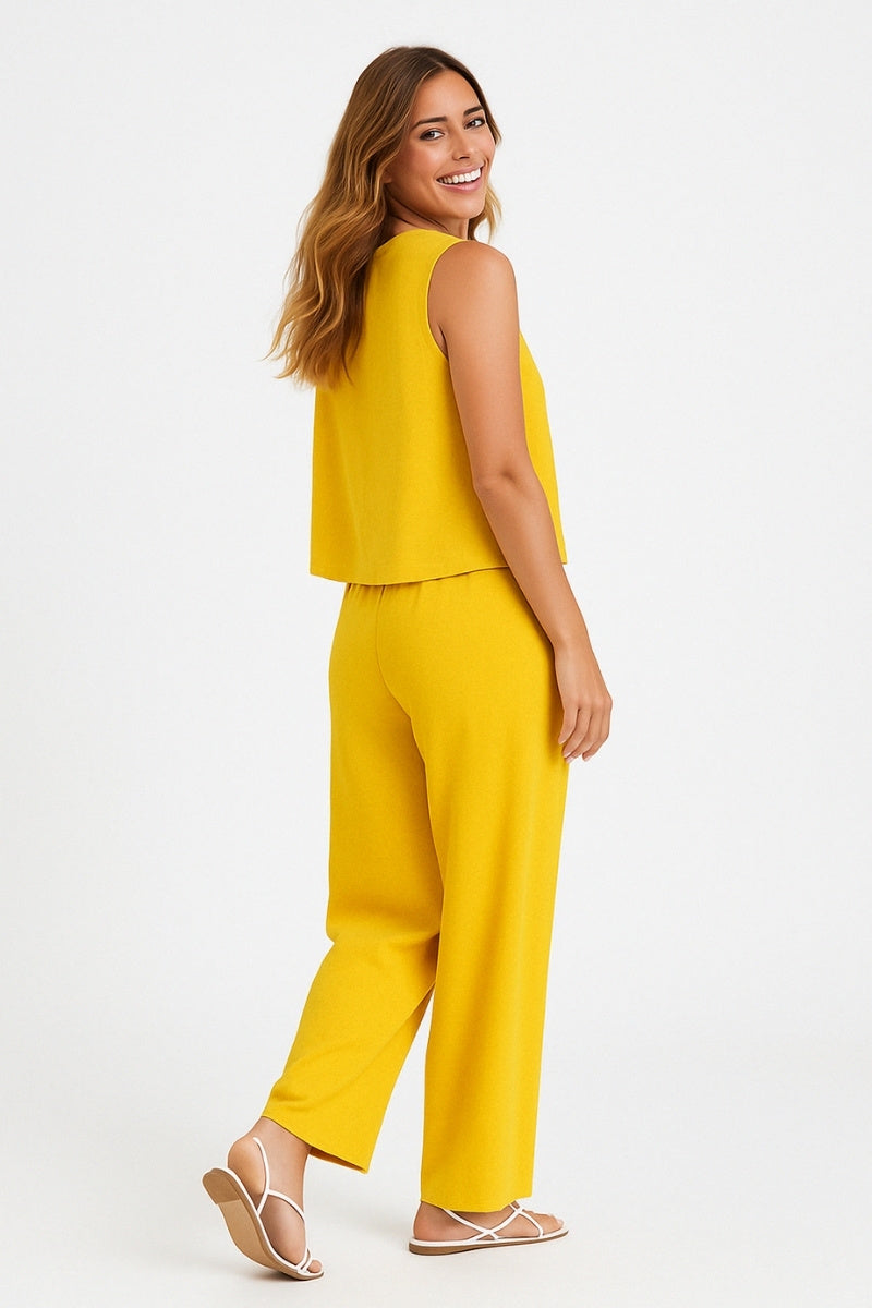 Chic Linen-Feel Two-Piece Set 1+1 Free
