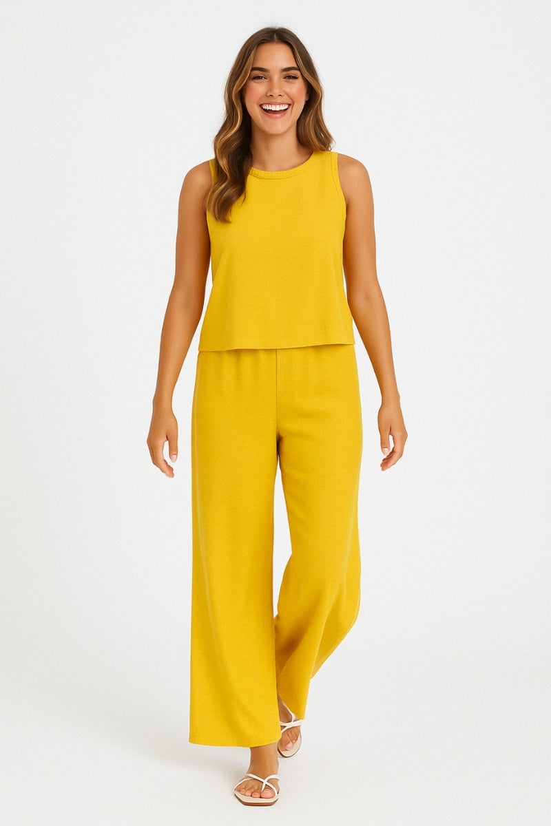Chic Linen-Feel Two-Piece Set 1+1 Free